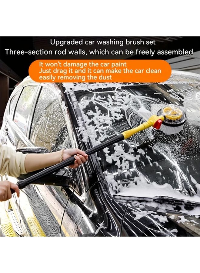Rotating Car Wash Brush Kit With Soap Dispenser Microfiber Detachable Telescopic Cleaning Brush - Image 2